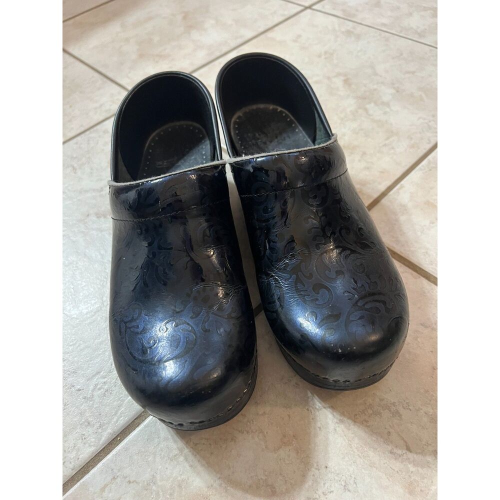 Dansko Blue Swirl Professional Shoes Clogs Womens Size 38 7.5 Comfort Work